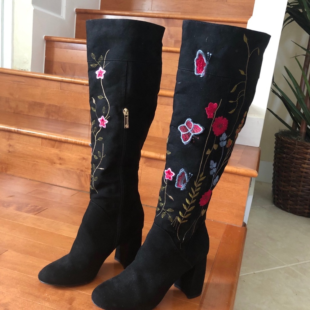 Boston Proper Black Suede Boots